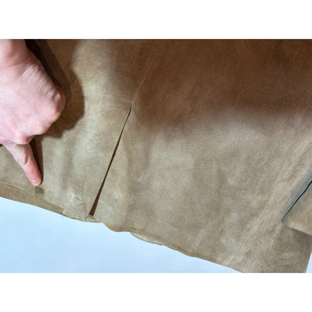 Apt 9 Suede Leather Blazer Jacket Brown 48 Long Western Classic Coat Mens